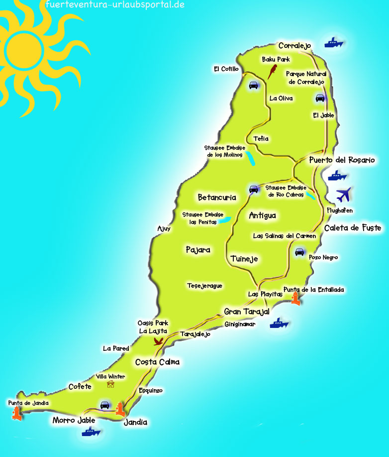 Karte Von Fuerteventura